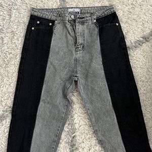 Adika Black and Grey Mom jeans